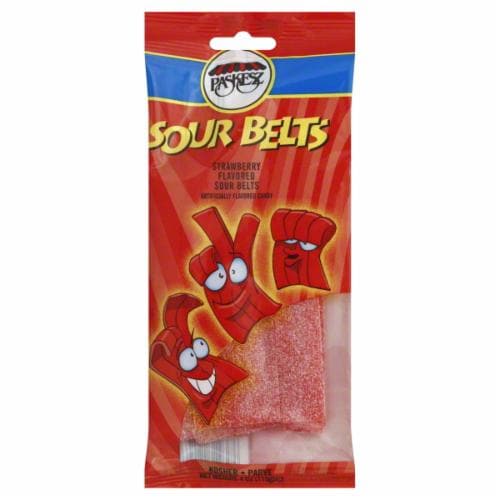 Paskesz Strawberry Sour Belts Perspective: front