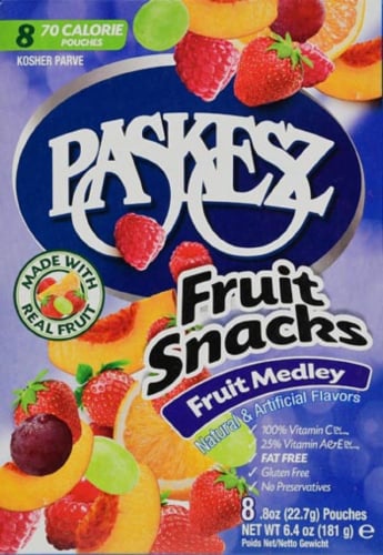 Paskesz Fruit Medley Fruit Snacks Perspective: front