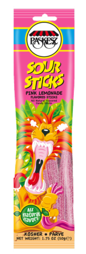 Paskesz Pink Lemonade Sour Sticks Perspective: front