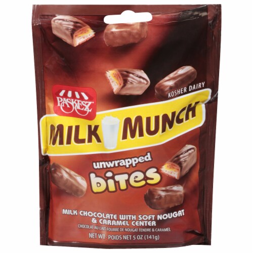 Paskesz Milk Munch Unwrapped Bites Perspective: front