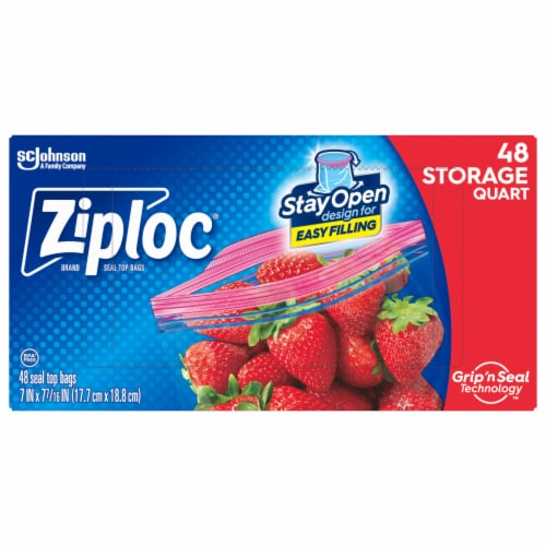 Ziploc Brand Quart Storage Bags with Grip 'n Seal Technology Perspective: front