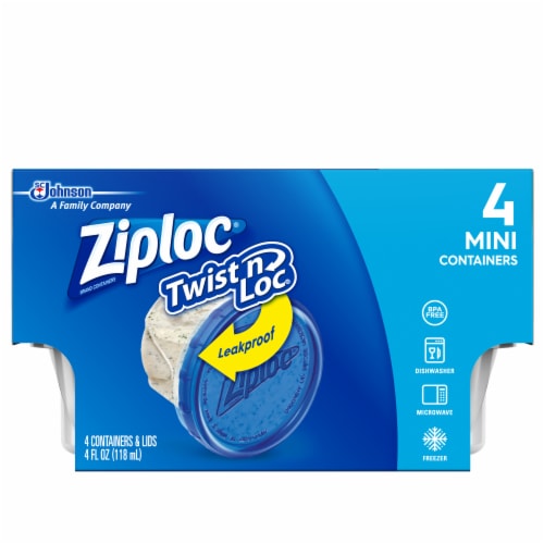 Ziploc® Twist 'n Loc Round BPA-Free Plastic Food Storage Container - 4 pack Perspective: front