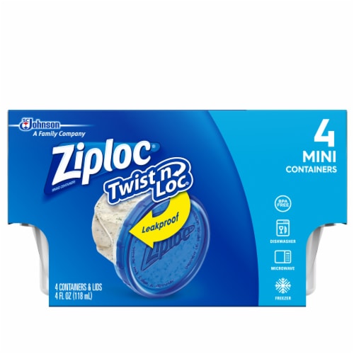 Ziploc® Twist 'n Loc Round BPA-Free Plastic Food Storage Container - 4  pack, 4 oz - Kroger