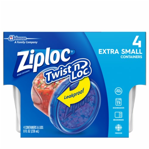 Ziploc® Twist 'n Loc Round BPA-Free Plastic Food Storage Container - 4 pack Perspective: front