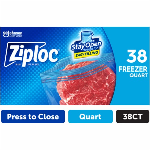 Ziploc Pinch & Seal Storage Bags, Gallon, 38 Ct, Clear