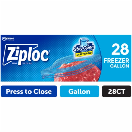 Ziploc Brand Gallon Freezer Bags with Grip 'n Seal Technology Perspective: front