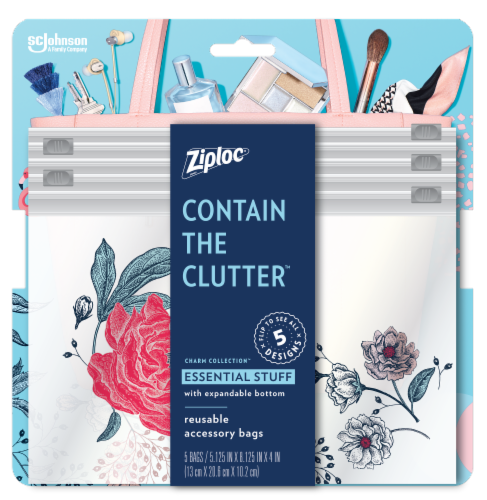 Ziploc® Charm Collection Essential Stuff Reusable Accessory Bags Perspective: front