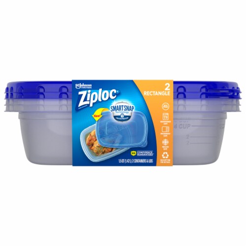 Ziploc® Rectangle BPA-Free Plastic Snap Seal Food Storage Container - 2  pack, 6 cup - Kroger