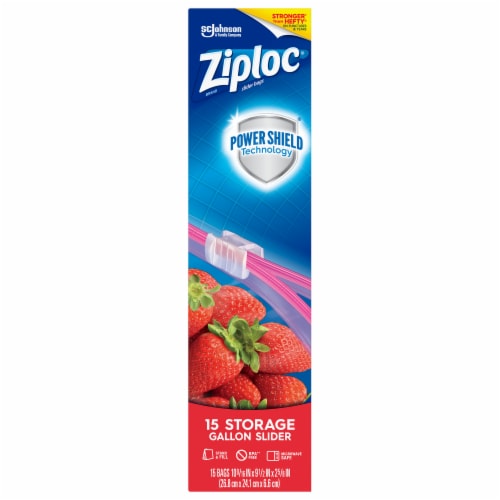 Ziploc Smart Zip Slider Food Storage Bags - 1 Gallon (15 Ct) - Pack of 12