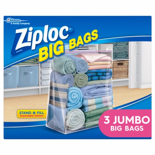 Ziploc Big Bags, Stand & Fill, Large, 3 Gallon - 5 bags