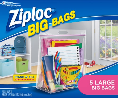 Ziploc® Large Big Bags Storage Bags - Clear, 5 ct - Fred Meyer