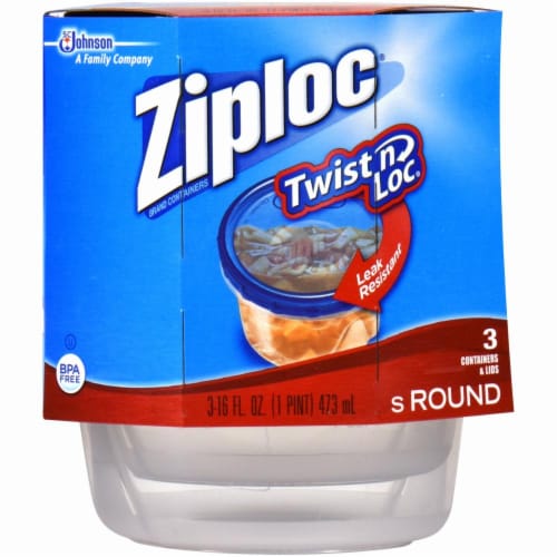 Ziploc® Twist 'n Loc Round BPA-Free Plastic Food Storage Container - 4  pack, 4 oz - Fred Meyer