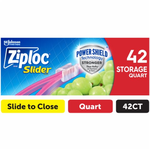 Ziploc Brand Quart Slider Storage Bags with Power Shield