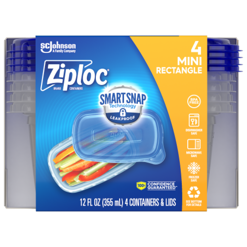 Ziploc Rectangle Food Storage Containers, Blue/Clear - 2 pack