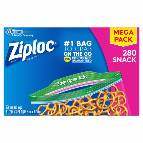 Ziploc Easy Open Tabs Snack Bags Perspective: front