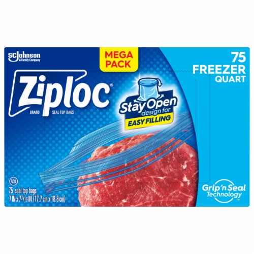 Ziploc® Brand Quart Freezer Bags Mega Pack, 75 ct - Baker's