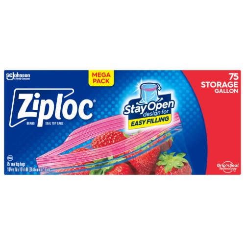 Ziploc Brand Freezer Bags with Grip 'n Seal Technology, Gallon, 60 Count