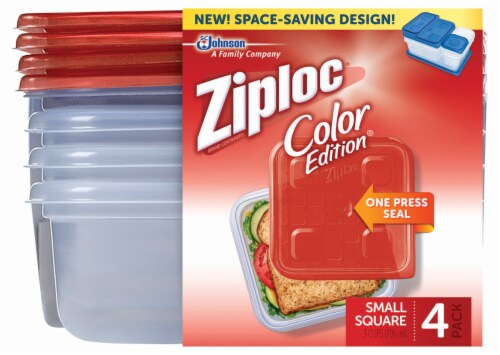 Ziploc Small Square Red Containers Perspective: front