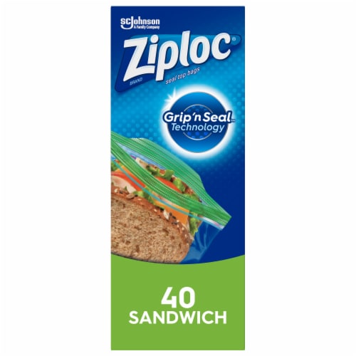 Ziploc® Sandwich Bags with EasyGuide™ Perspective: front