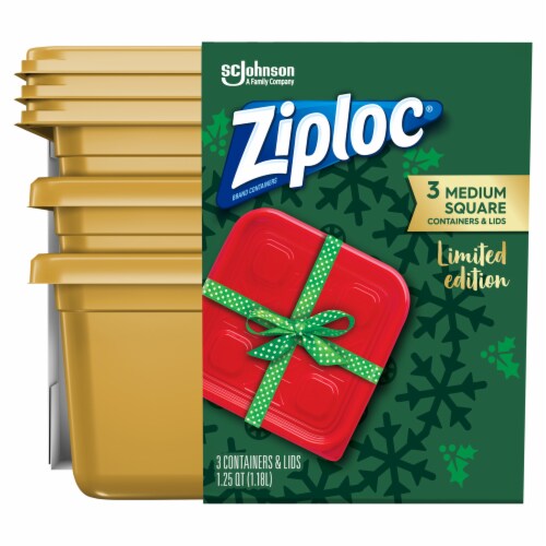 Ziploc Limited Edition Holiday Design Small Round Containers & Lids - 3  Pack, 1 pt - Ralphs