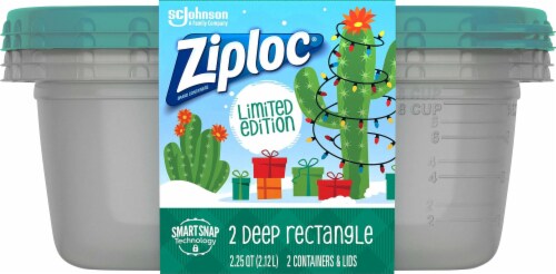 Ziploc Brand Holiday Food Storage Containers, Large Rectangle, 2 Count