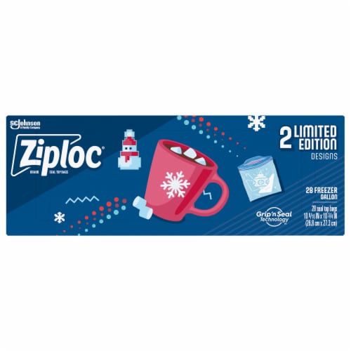 Ziploc Gallon Freezer Bags with Stay Open Design 80 Count