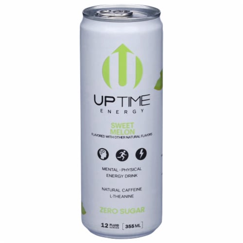 Uptime Zero Sugar Sweet Summer Melon Energy Drink Can Perspective: front