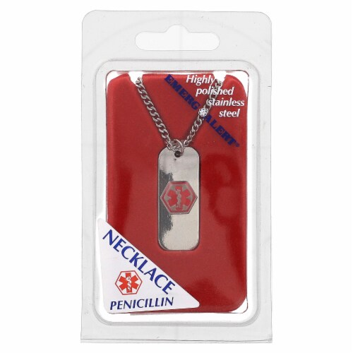 Emerge Alert® Penicillin Allergy Necklace Perspective: front