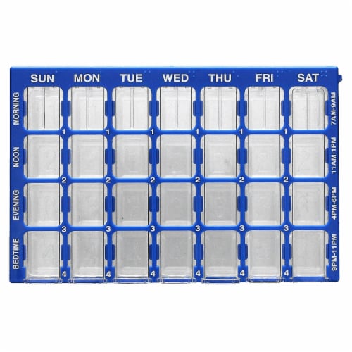 Ezy Dose® Four a Day Week Medication Organizer Perspective: front