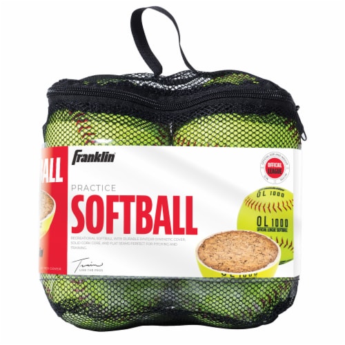 Franklin Official League Softballs - Yellow Perspective: front