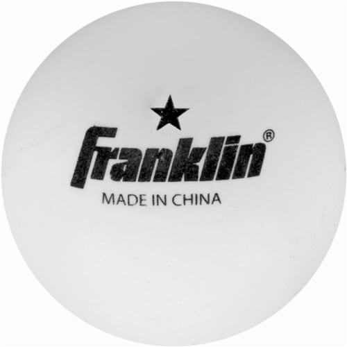 Franklin 40mm 1 Star White Table Tennis Balls Perspective: front