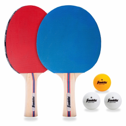 Franklin Two Player Table Tennis Paddle Set - Blue/Red Perspective: front