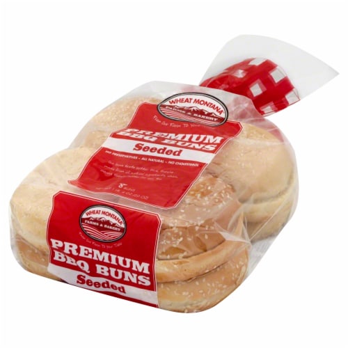 Wheat Montana Farms Seeded Barbecue Buns Perspective: front