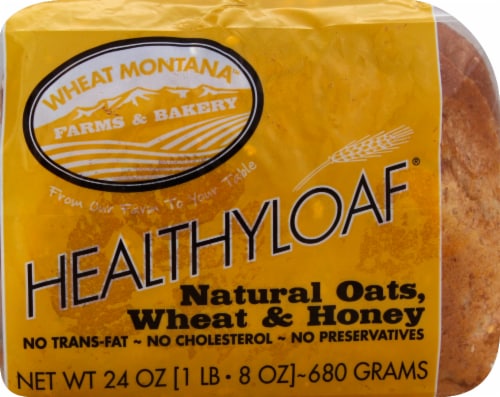 Wheat Montana Healthyloaf Organic Oats Wheat & Honey Bread Perspective: front