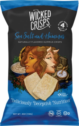 Wicked Crisps™ Sea Salt & Hummus Crisps Perspective: front