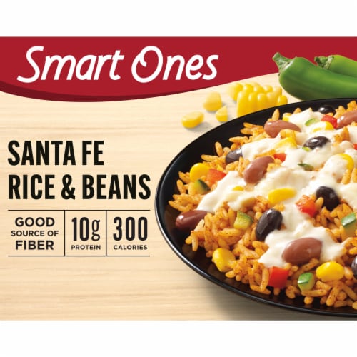 Smart Ones Zucchini Zesty Green Chile Sour Cream Sauce & Mozzarella Cheese Santa Fe Rice & Beans Perspective: front