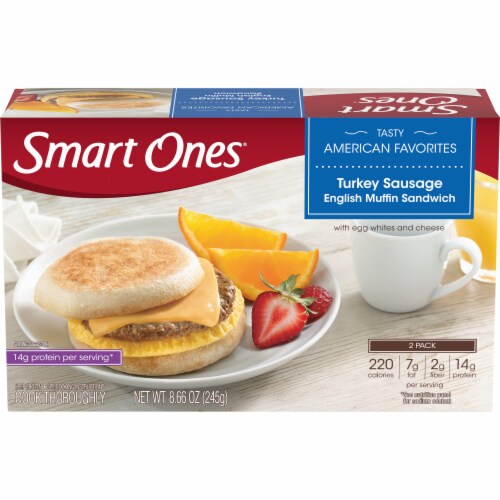 Smart Ones Tasty American Favorites Turkey Sausage English Muffin Sandwiches Perspective: front