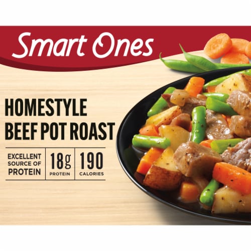 Smart Ones Beef Pot Roast with Carrots Onions Potatoes Green Beans & Gravy Frozen Meal Perspective: front