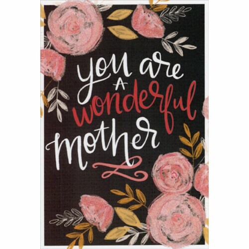 Pictura Wonderful Mother Sparkling Pink Flowers on Dark Bkgd Mother's
