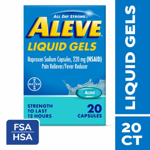 Aleve® Pain Reliever & Fever Reducer Naproxen Sodium Liquid Gels 220mg Perspective: front