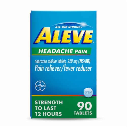 Aleve® Naproxen Sodium Pain Reliever and Fever Reducer Tablets 220mg Perspective: front