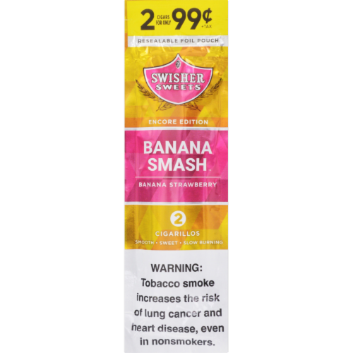 Swisher Sweets Encore Edition Banana Strawberry Smash Cigarillos Perspective: front