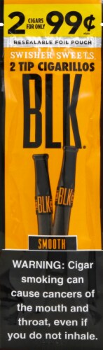 Swisher Sweets Black Smooth 2 Tip Cigarillos Perspective: front