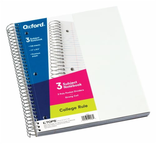 Oxford® College Rule 3 Subject Notebook, 11 x 8.5 in - Kroger