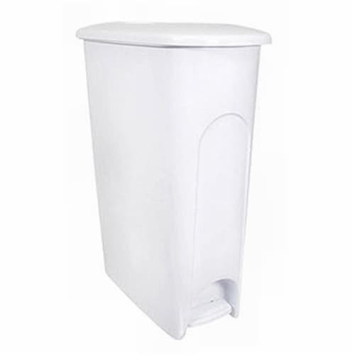 HMS 2163HFT-00WHT 10.8 Gallon Step On Garbage Can Pack Of 2 Perspective: front