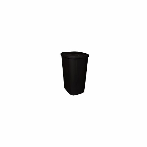 Hefty Touch-Lid 13.3-Gallon Trash Can Touch button opens spring loaded lid Black 