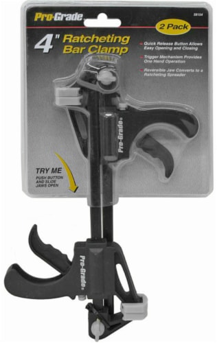 Pro-Grade® Mini Ratcheting Bar Clamp - 4 Inch - 2 Pack Perspective: front