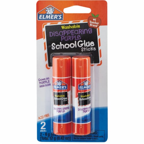 Elmers School Glue Disappearing Purple Glue Sticks - 2 Pack, 0.21 Ounce -  Kroger