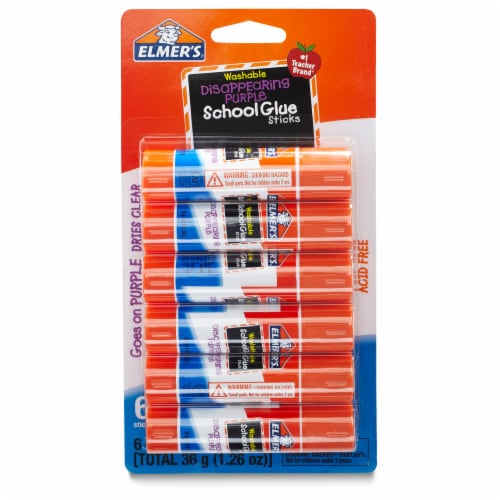 Elmer's® Disappearing Purple Washable School Glue Sticks, 6 pk - Baker's