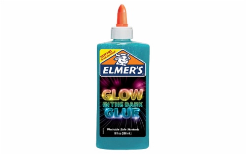 Elmer's Glow In The Dark Glue 9oz Glitter Blue Perspective: front
